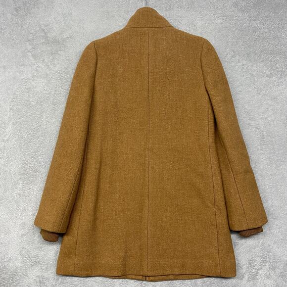 J.Crew Coat Womens 2 Lodge Italian Wool Camel Heather Acorn Zip Up Coat H1207 - Picture 2 of 8